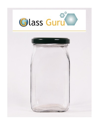 Flint 1000 Gram Square Honey Glass Bottle Jar