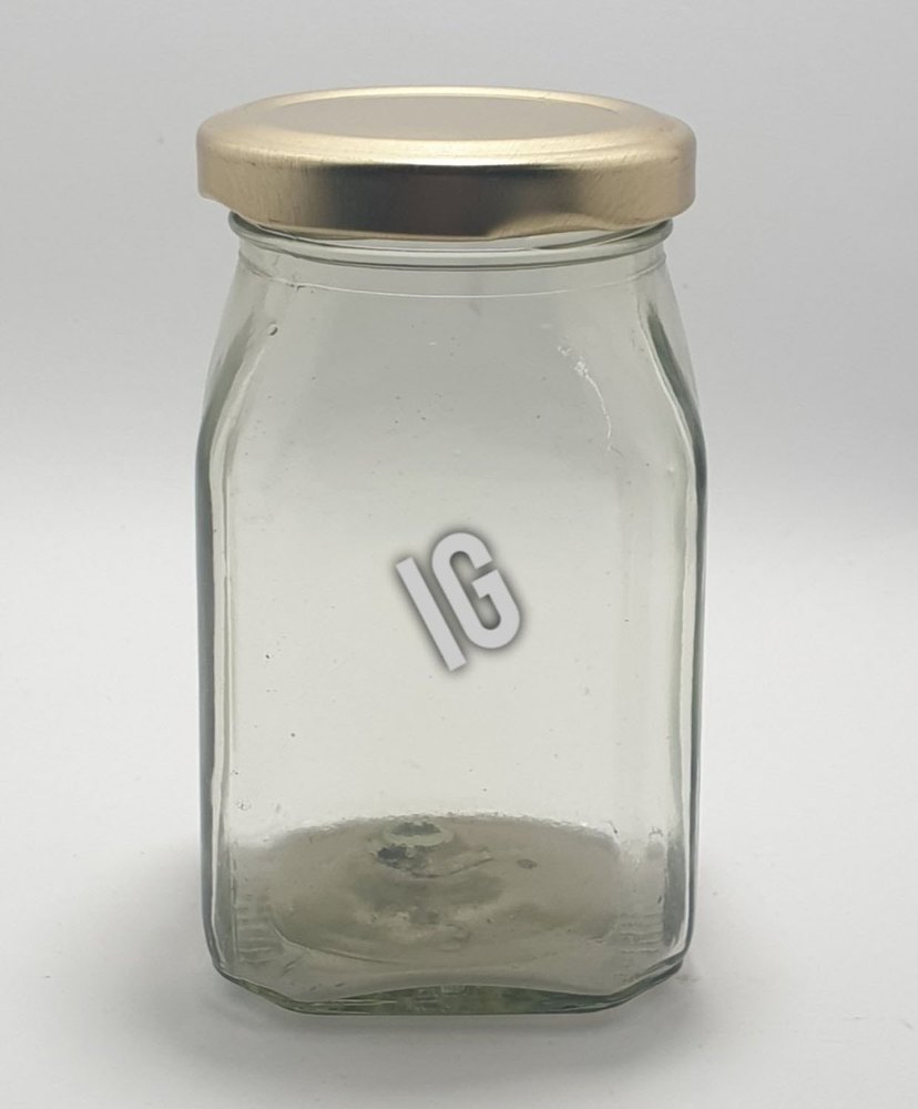 Transparent 250g Honey Square Glass Jar, For Commercial