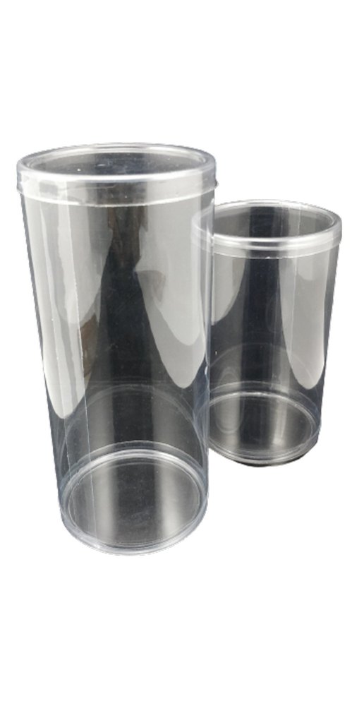 Transparent Circular Plastic Cookie Jars