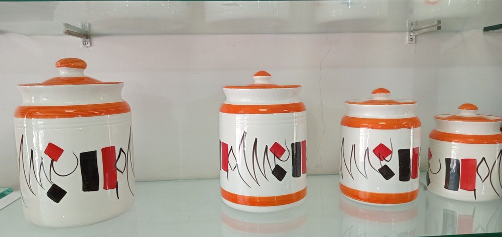 Multicolor Ceramic Kitchen Jar, For Home, Capacity: 5kg To 1kg