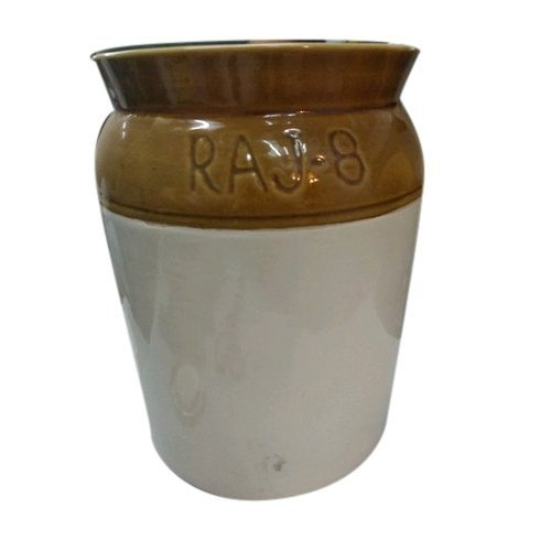 Mustard White Ceramic Jars, Barney, Martaban-8kg, Units Per Pack: 20pcs, Capacity: 8000ml