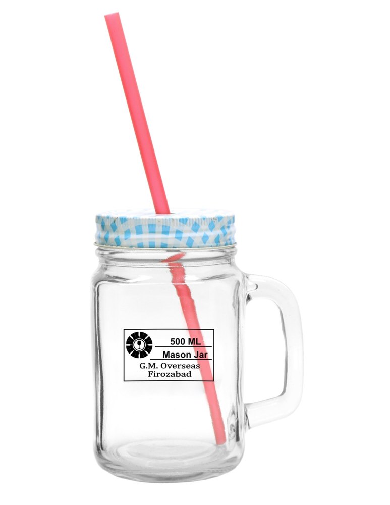 GMO 500 ml Handle Mason Empty Glass Jar with 70mm RO Lid