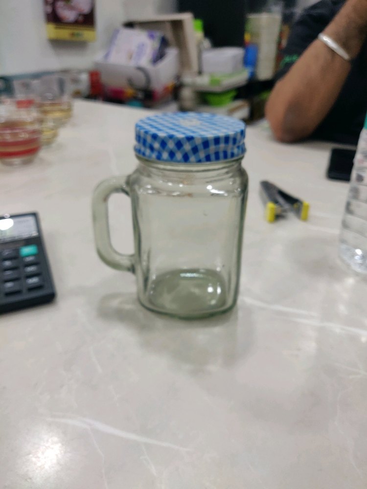 500 Ml Mason Glass Jar with handle, For Shakes , Soda & Beverages
