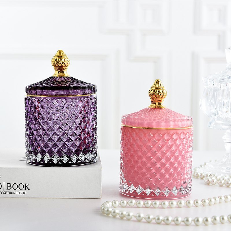 Unity Glass & Wax Round Glass Candy Jar With Color And Top Golden, Model Name/number: Un0044, Size: 5.5
