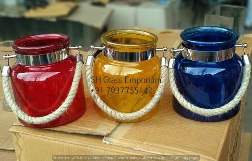 Colored Glass Candy Jar