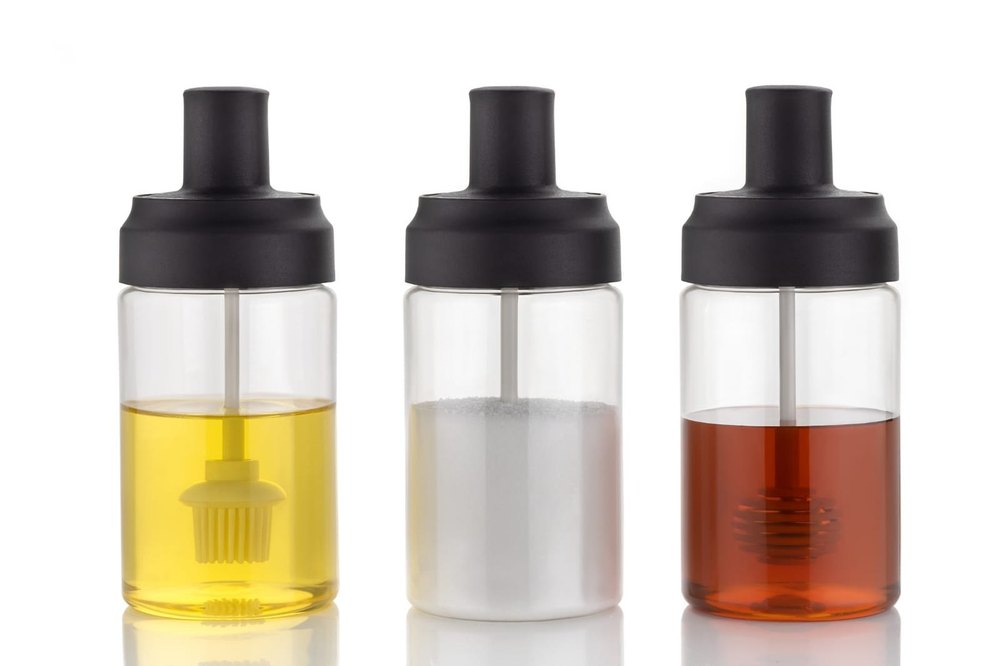 Transparent Plastic Honey Jar Set of 3, Capacity: 300-ml