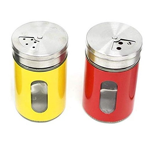 Stainless Steel Glass Spice Shaker Jar