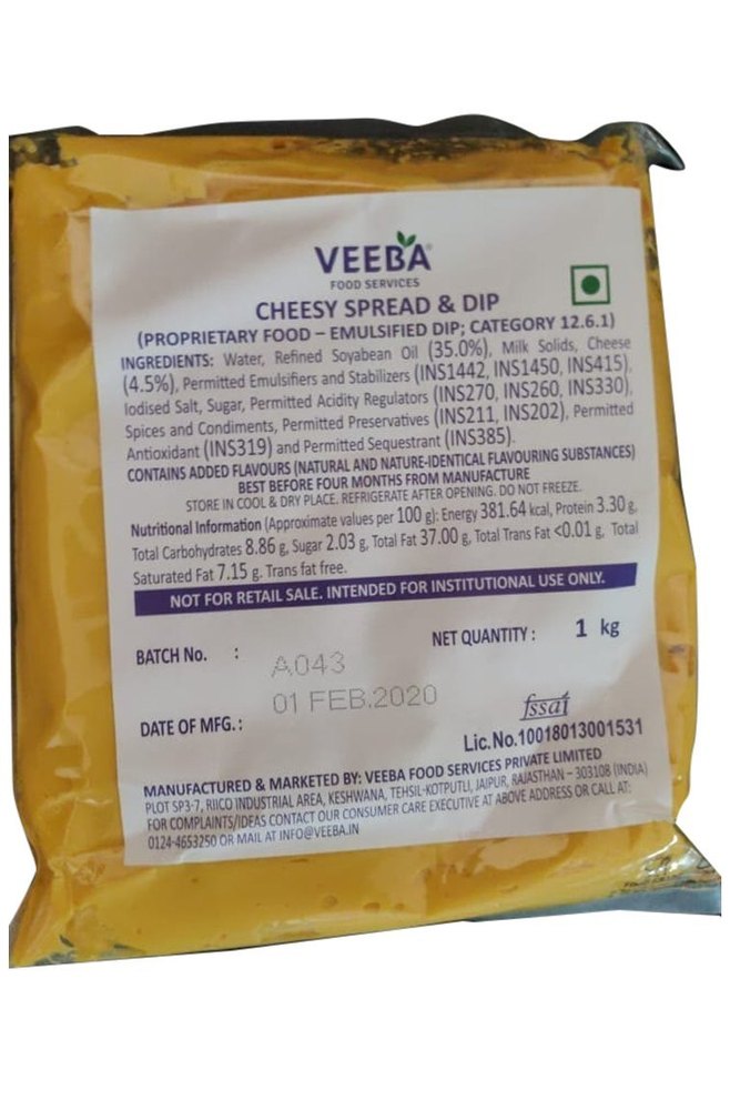 Cheesy Spread Dip Sauce, For Restaurant, Packaging Size: 1kg