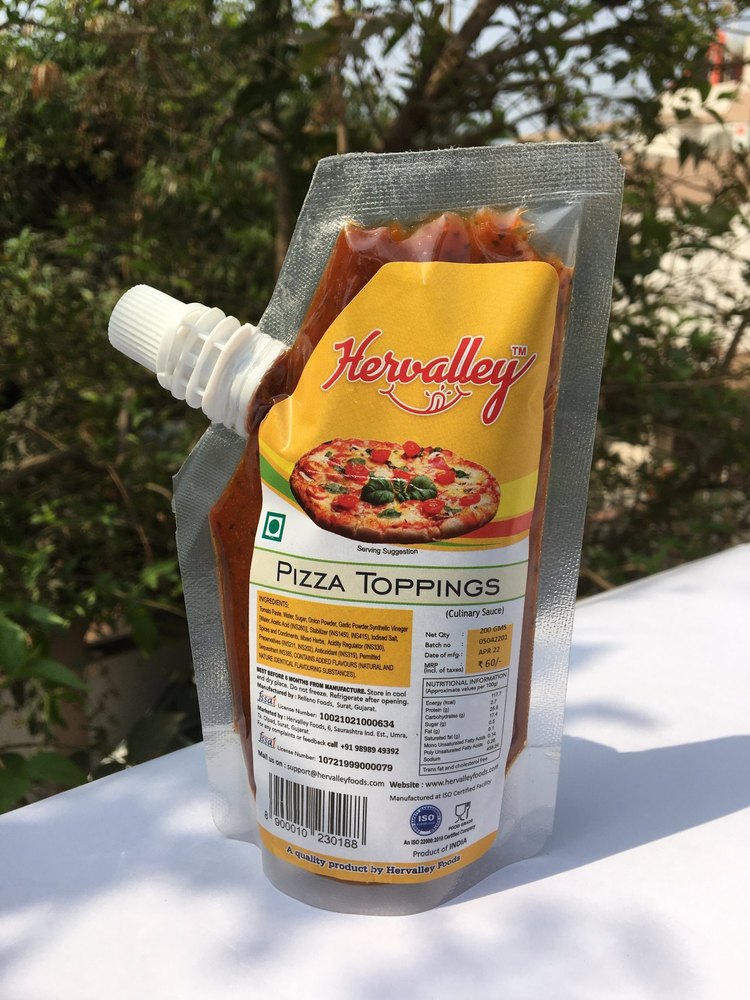Regular Hervalley Pizza Toppings, For Spread, Packaging Size: 200 Grams