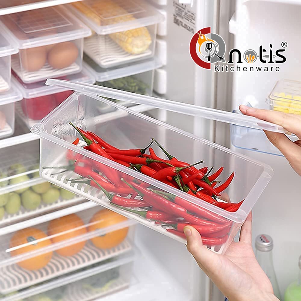 Plastic Plain Food Storage Container with Removable Drain Plate and Lid, Capacity: 1500ml