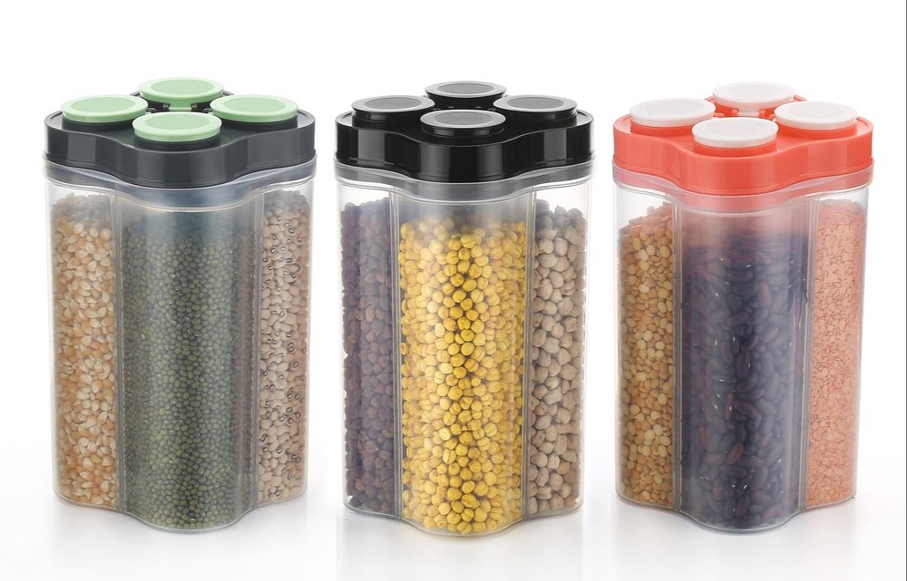 Transparent Kitchen Storage Plastic Containers, Square, Capacity: 2400 ml