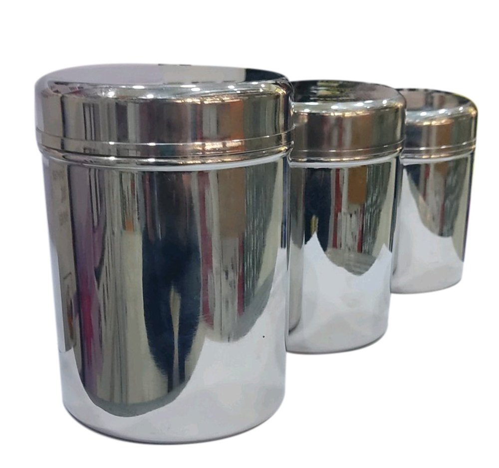 Silver Oil Stainless Steel Storage Kitchen Jar, Capacity: 1000ml, Size: 18x20inch (lxd)