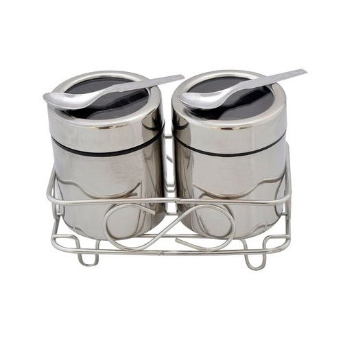 2 Pcs Silver Stainless Steel Jar, Capacity: 200ml, Material Grade: Ss304