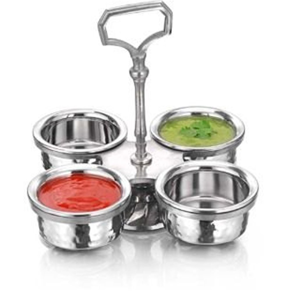 Silver Stainless Steel Pickle Jar, Round, Capacity: 150ml/Jar