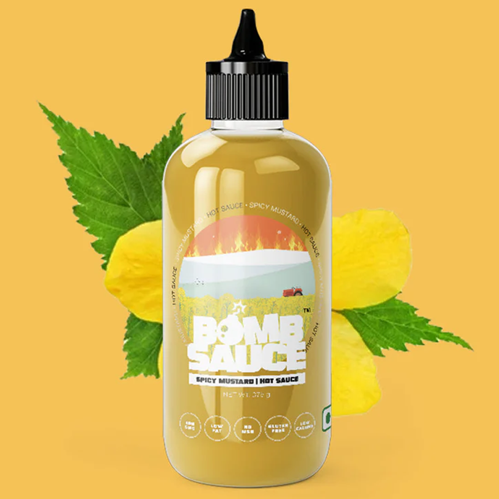 Bomb Foods Spicy Mustard Sauce, Cool And Dry Place, 375g
