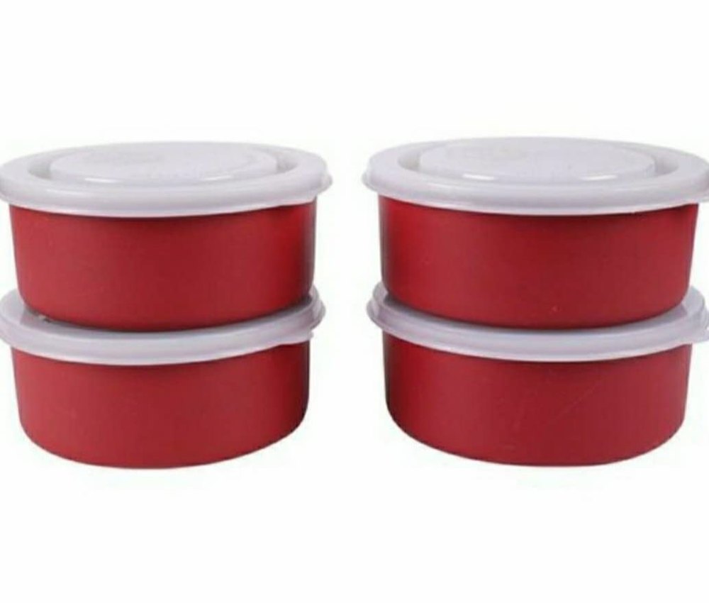 Red Food Storage Container Rainbow Collection Microwave Safe Stainless Steel Lunch Box, Capacity: 300ml, Size: 300 ML