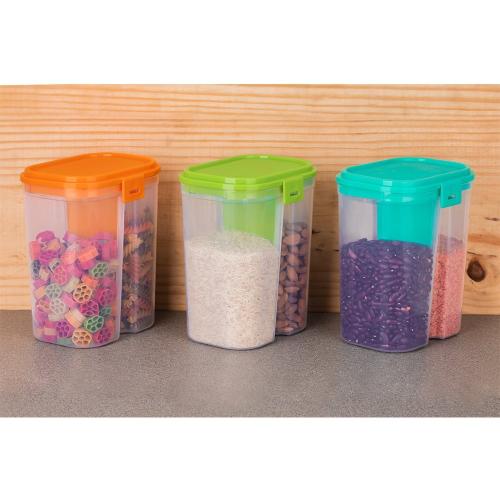 Plastic Primelife 2 Section Grocery Storage Container, Size/Dimension: 12 X 10 Cm