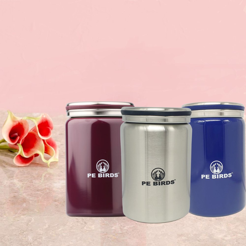 Stainless Steel PE BIRDS Mercury Sambar Storage Jar 500 ml