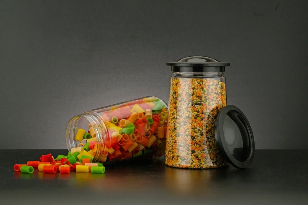 Plain Round Transparent Pet Container pyramid 1200ml, Packaging Type: Box, Capacity: 600ml