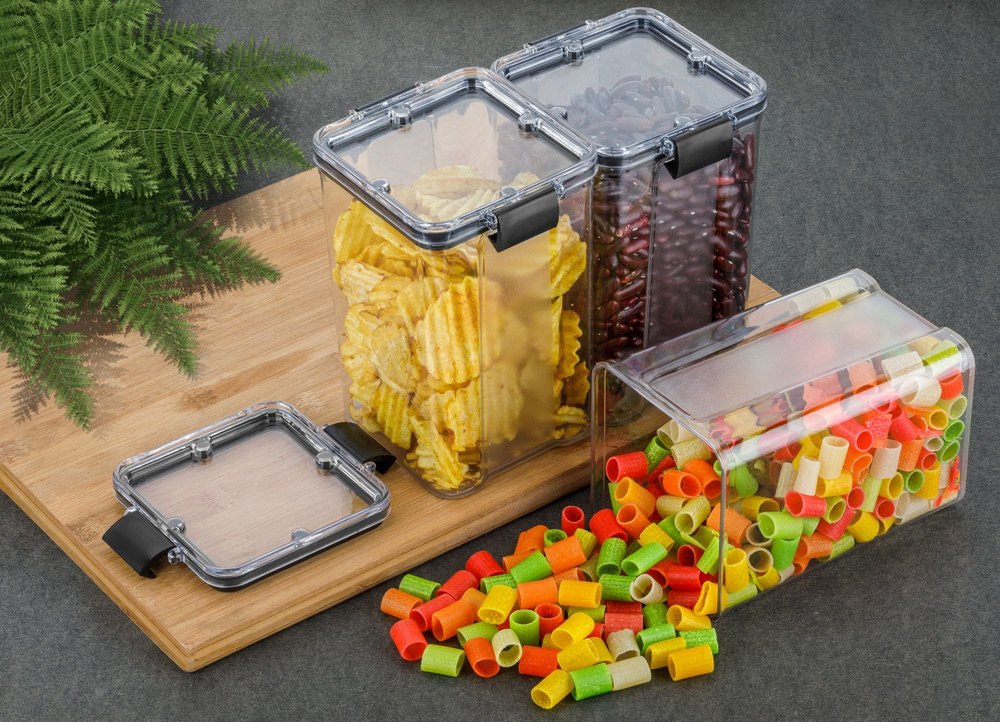 Multicolor Plain Airtight Lock Container, Packaging Type: Box, Capacity: 1100 ML