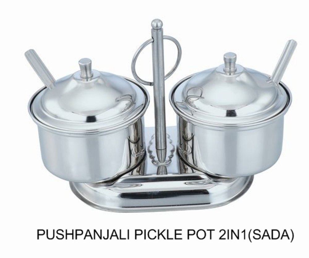 Pushpanjali 2 In 1 Stainless Steel Pickle Pot Set