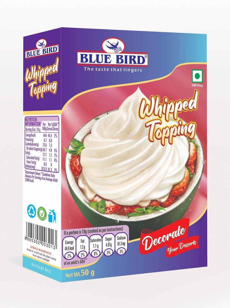 Blue Bird Whipped Topping 50gm CBD, For Bakery
