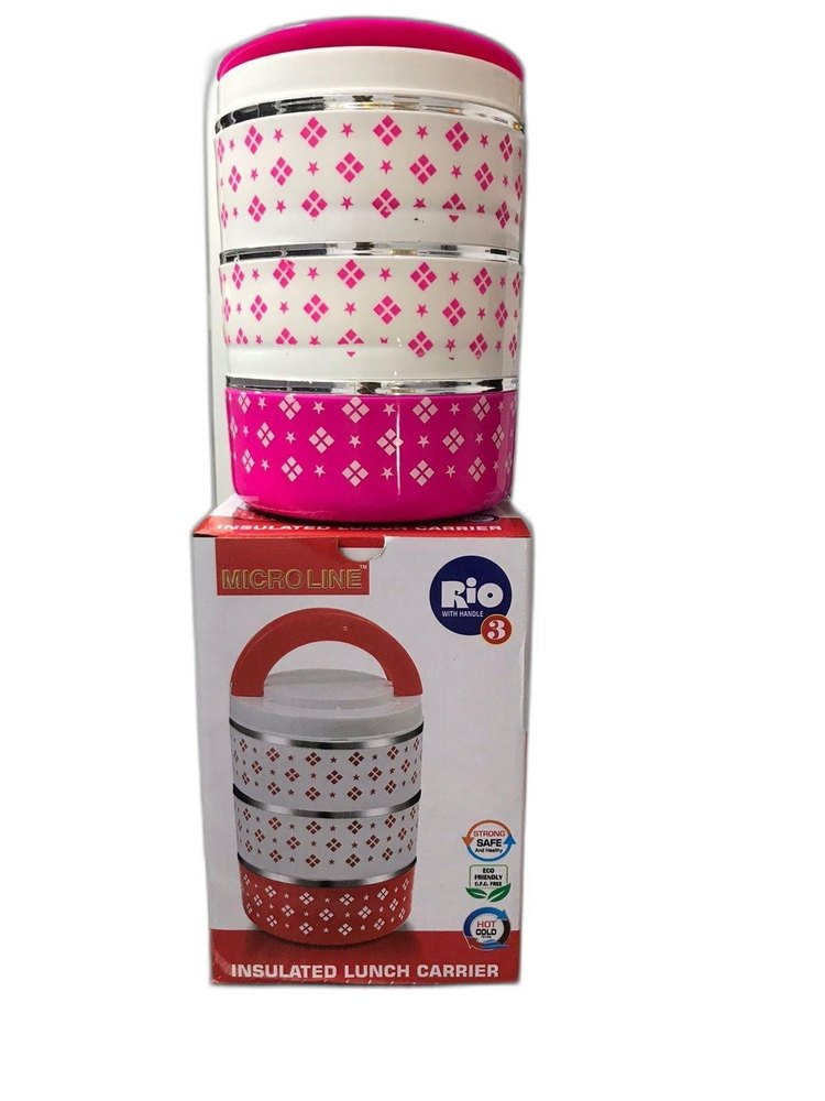 Microline Pink Rio 3 Container, For Office