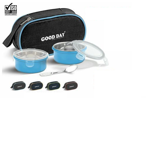 GOODDAY Plastic and plastic Eat Fresh 2 Lunch Box (with Lock & Seal Lid), Capacity: 2 SS containers