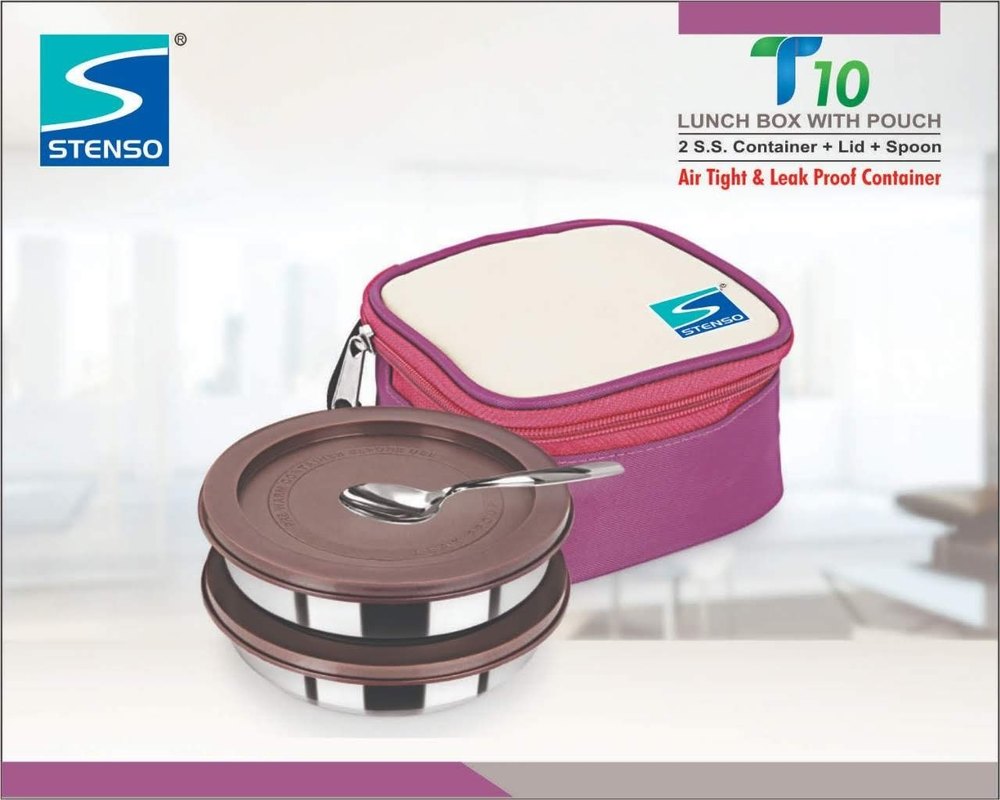 Stenso Stainless Steel SS Lunch Box (t - 10)