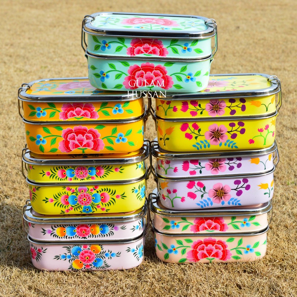 Hand Painted Stainless Steel Lunch Box, For PICNIC CAMPWARE