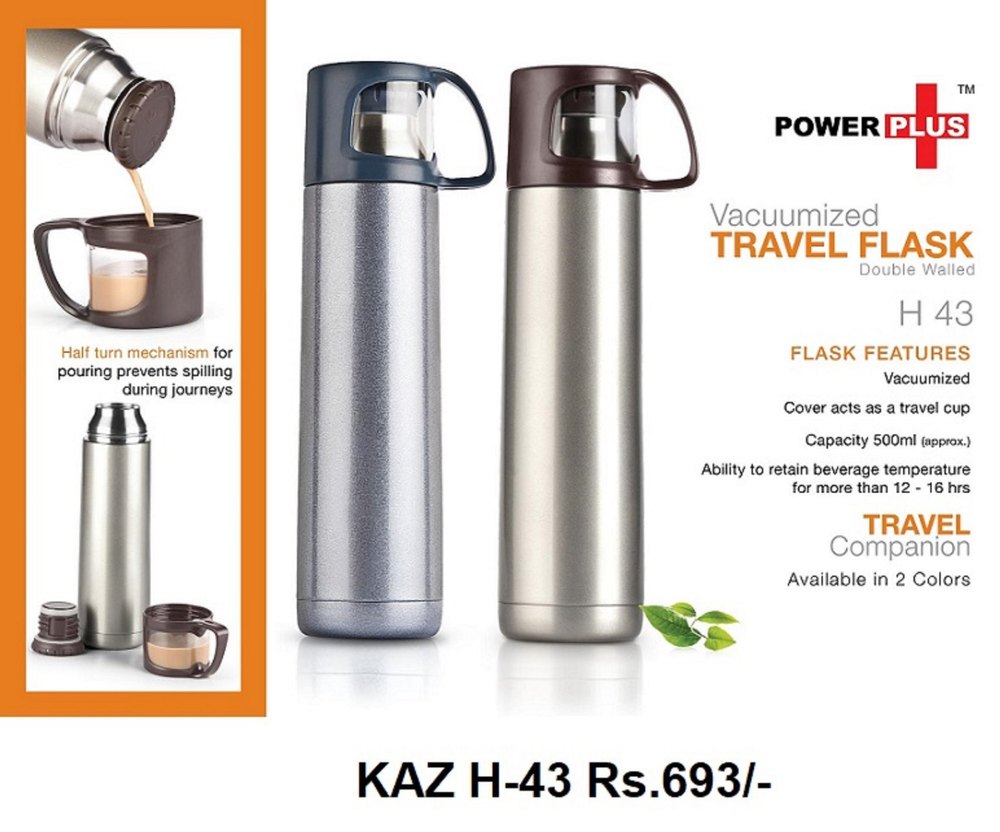 Available in 2 colors Stainless steel Travel Flask, Model Name/Number: KAZH-43