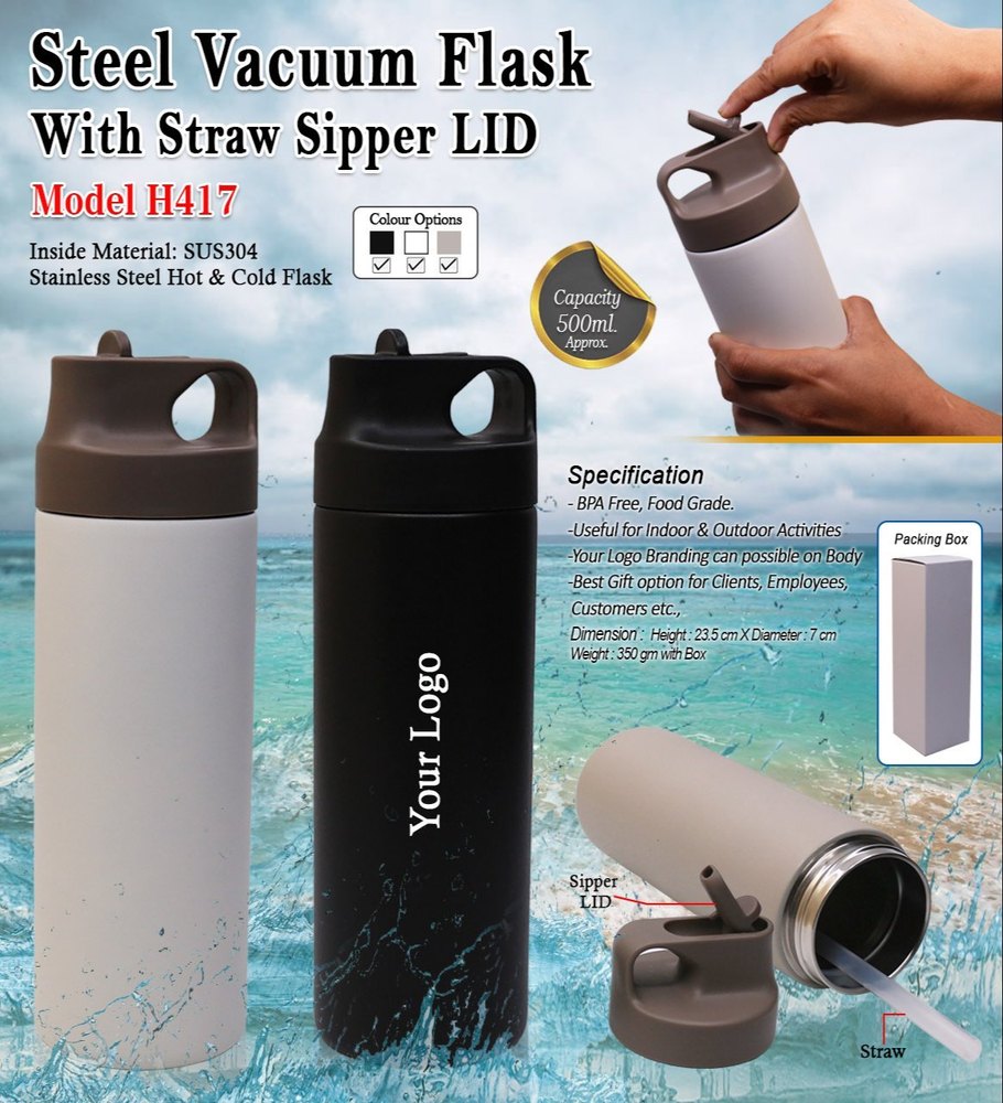 Stainless Steel Vacuum Flask H-407, For Office/Home, Capacity: 500ml