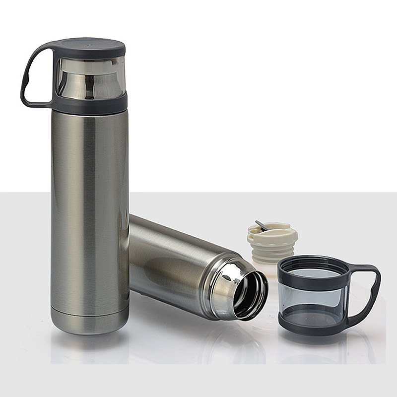 Akinitos Silver Steel Flask, for traveling, Capacity: 1000 Ml