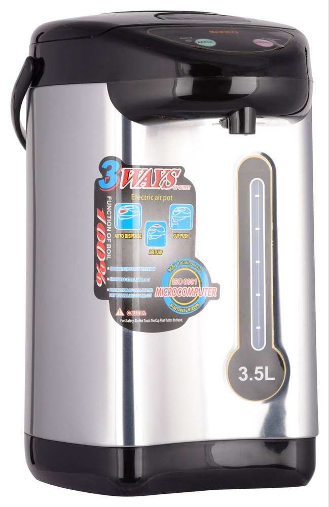 Stainless Steel Tea Coffee Boiler Eanco 3 Way Electric Air Pot, For Hotel, Capacity: 3.5 L