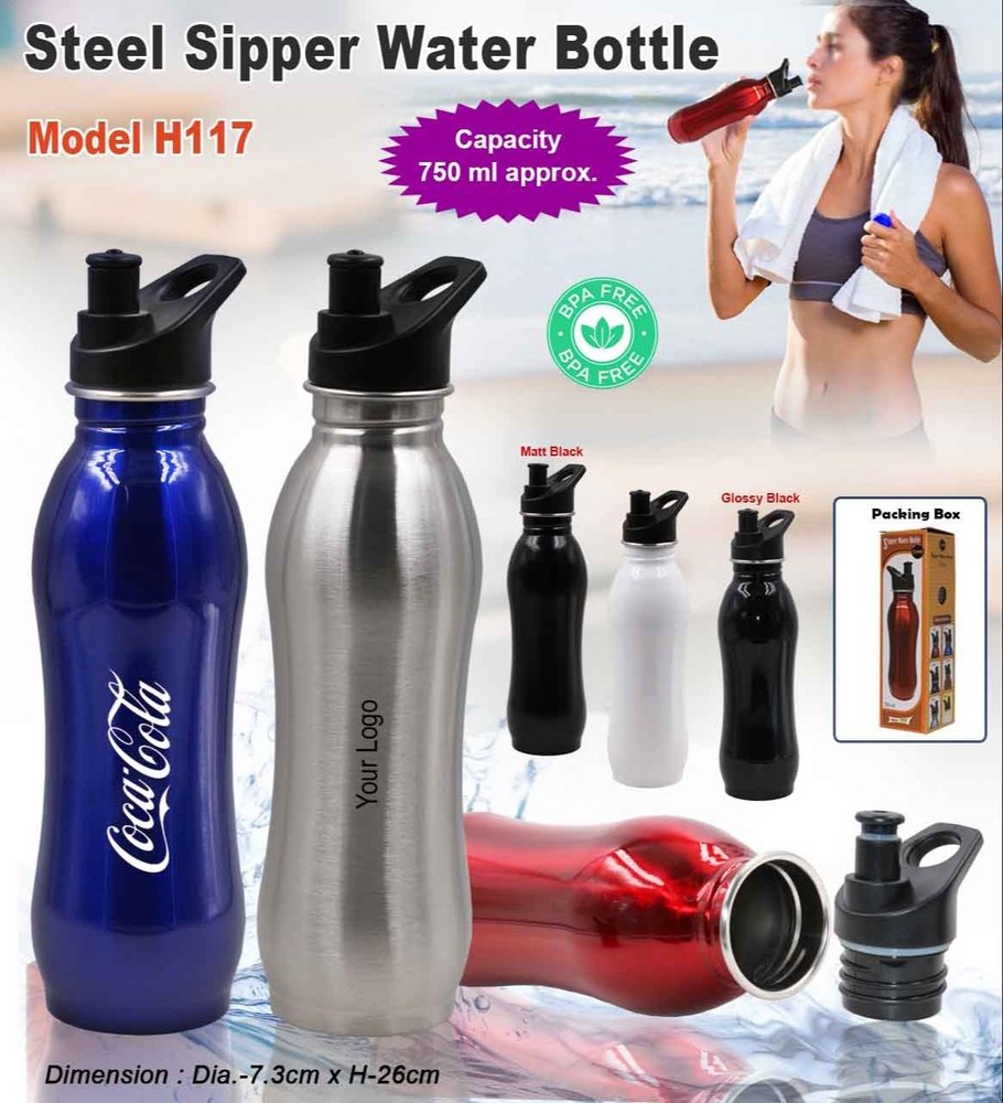 Stainless Steel Metal Sipper Bottle, For Gym, Capacity: 750ml