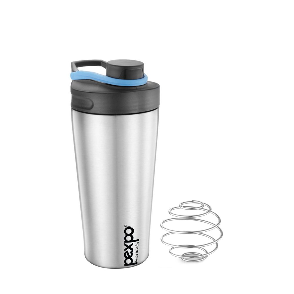 Standard Silver Steel Shaker, 800 ml, Sipper Cap