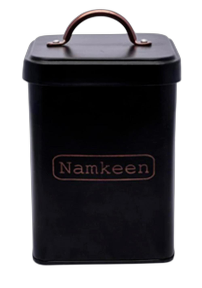 Zincopp Black Mild Steel Namkeen jar With Lid, For Food Storage