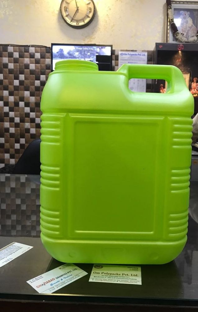 ASL Green And White Edible Oil Plastic Can, Capacity: 5 L