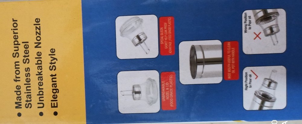 Stainless Steel Oil Dispenser 1000ml, For House Hold