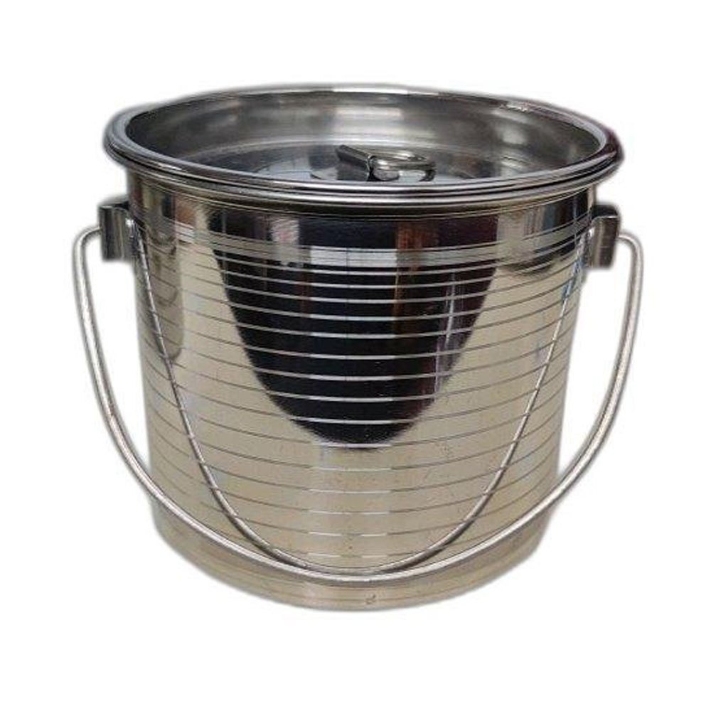 Chrome Finish Silver Stainless Steel Oil Can, Capacity: 5 Litre, Size: 24 X 18cm