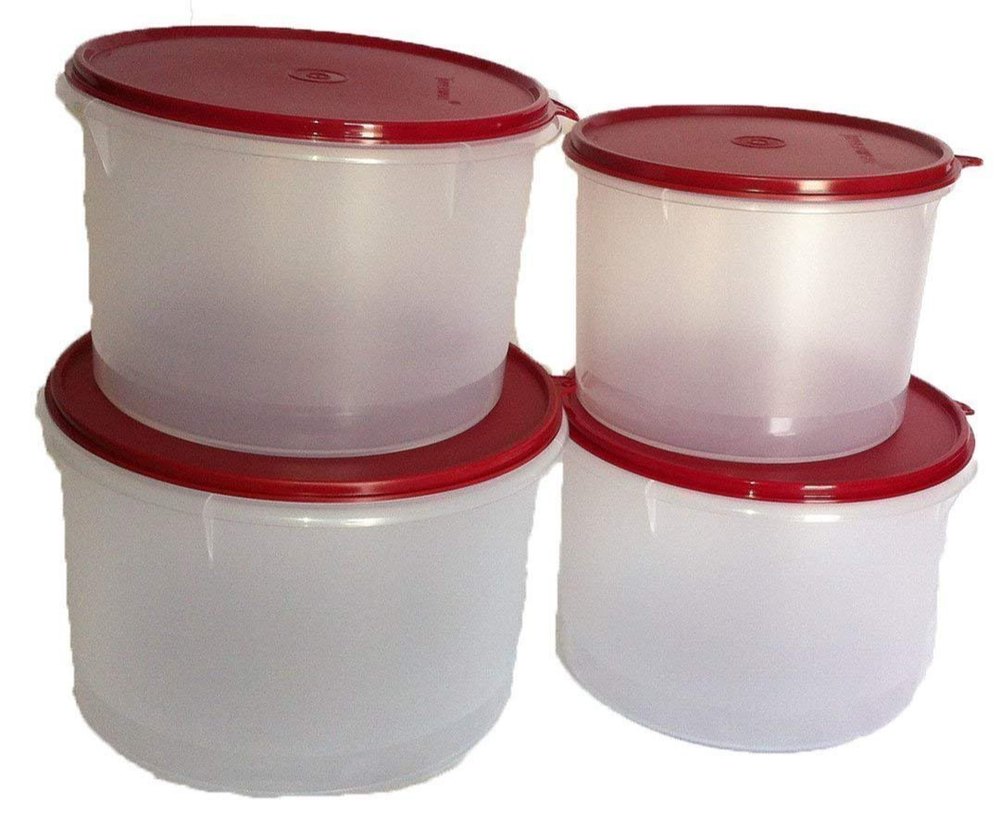 Transparent White Plastic Tupperware Containers, Size: Custom