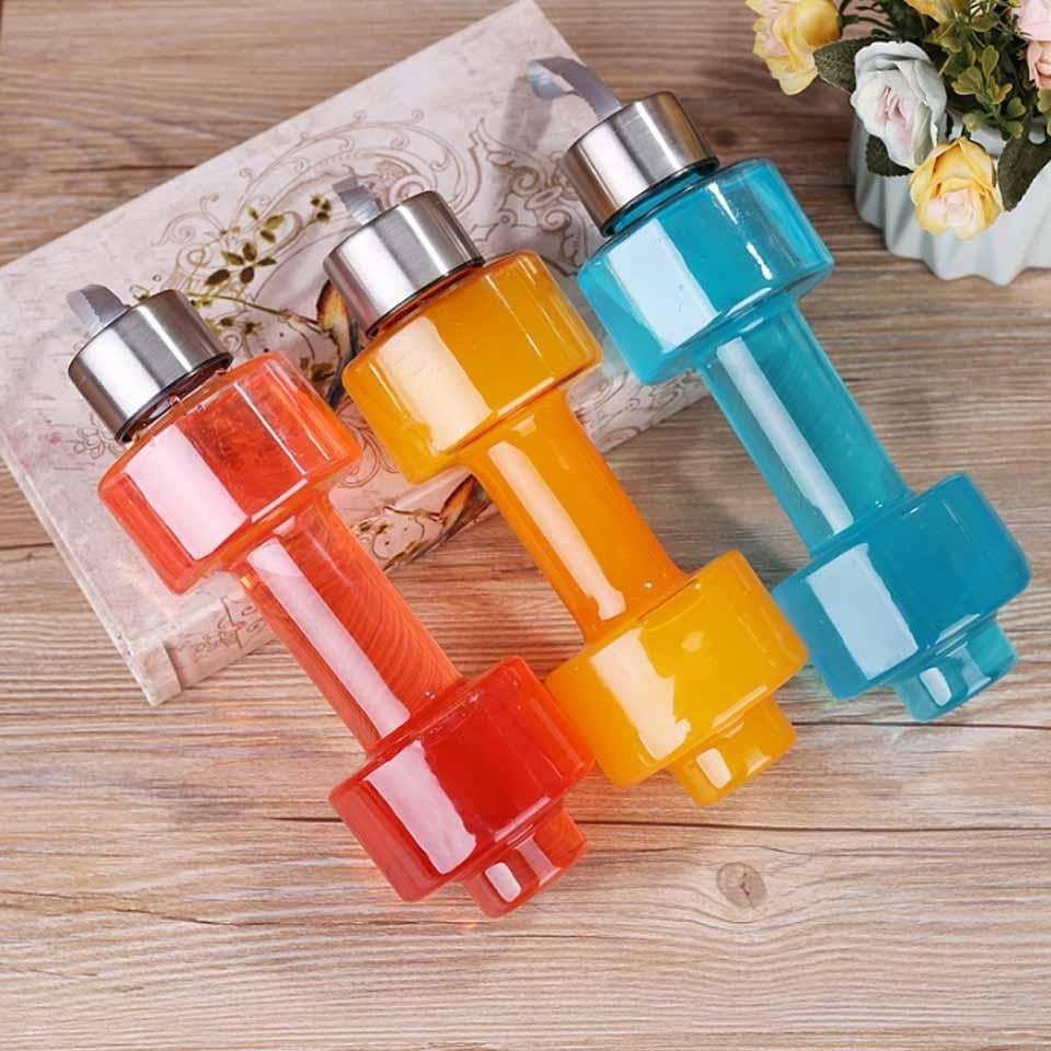 Capacity: 1 Litre Blue Cap Plastic water Dumbbells Bottle