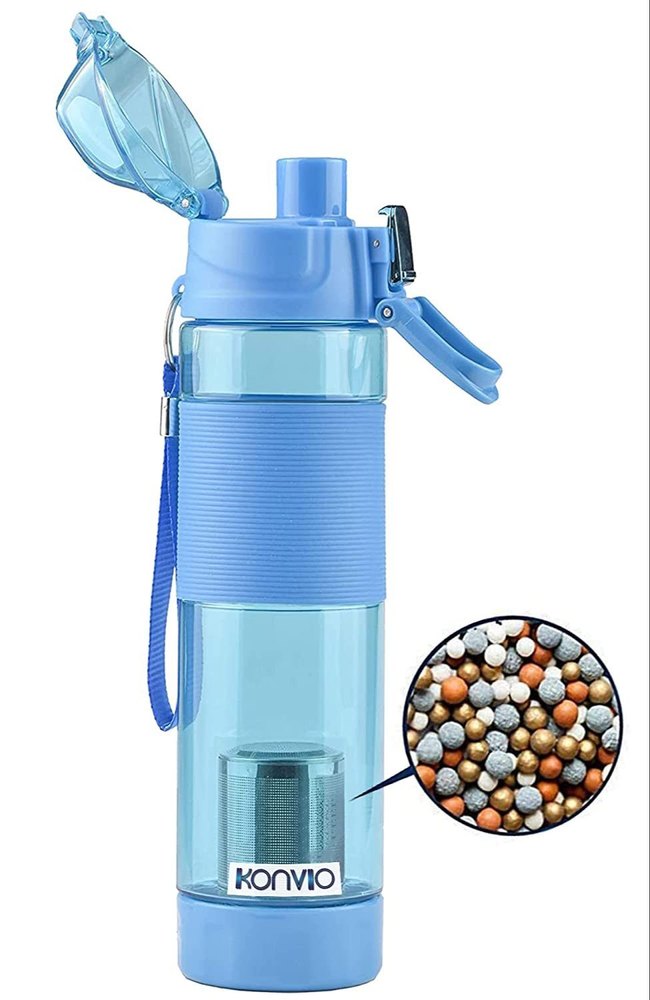 Alkaline Water Bottle, With Food Grade Plastic, Stylish And Portable (Blue, 650ml) 1pis