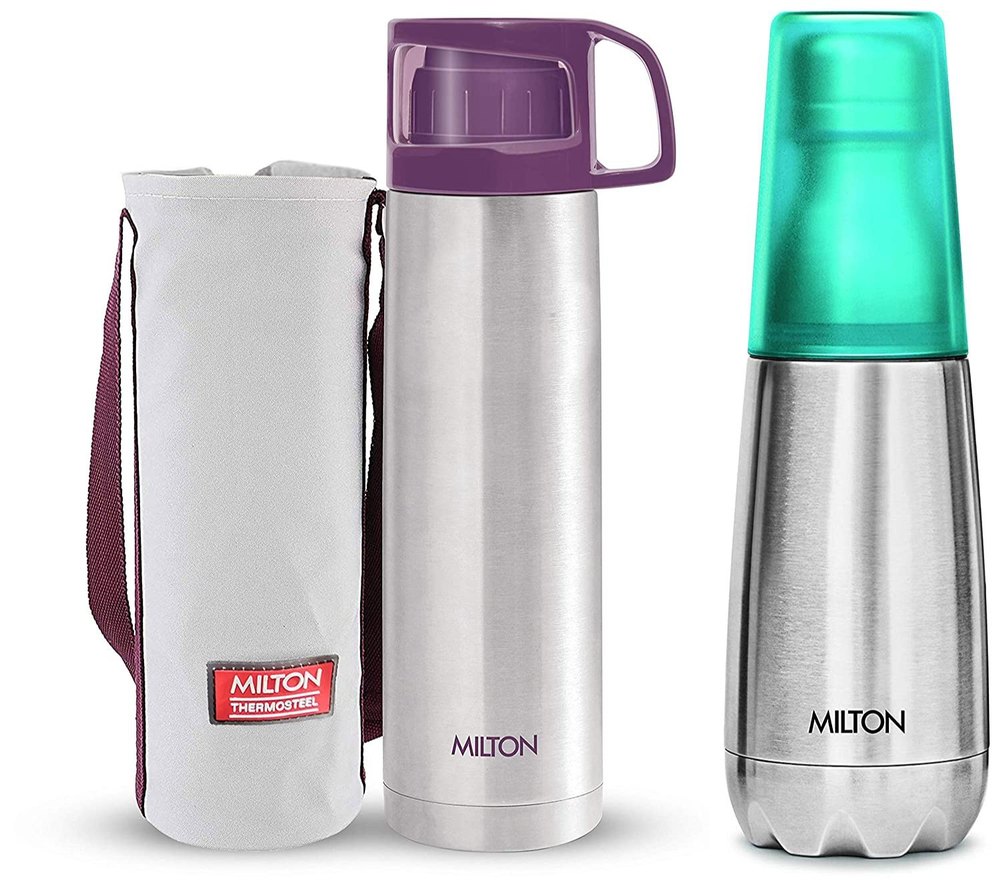 Stainless Still Silver Milton Vacuum Flask, For Office