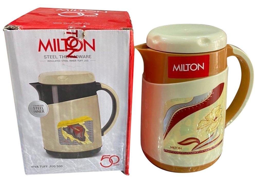 Plastic Brown And White Milton Water Jug, For Home, Capacity: 1000 ml