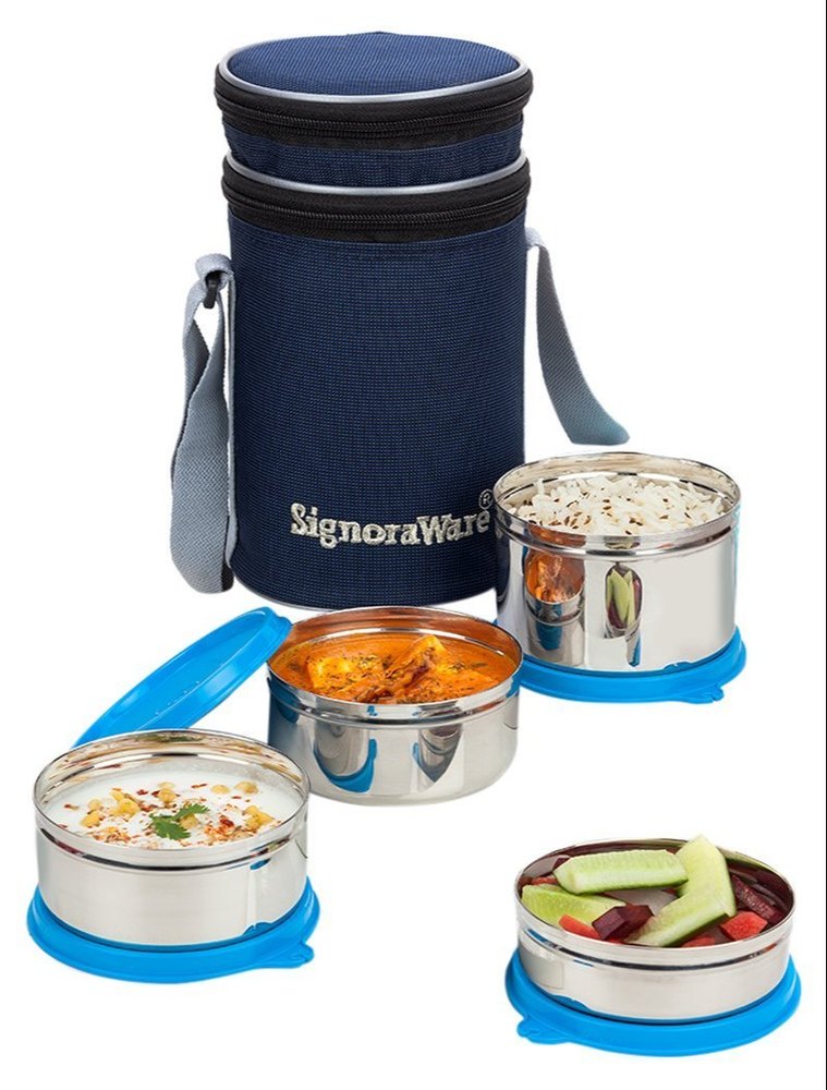 Stainless Steel Signoraware Lunch Box, For Multi-Purpose, Capacity: 300ml