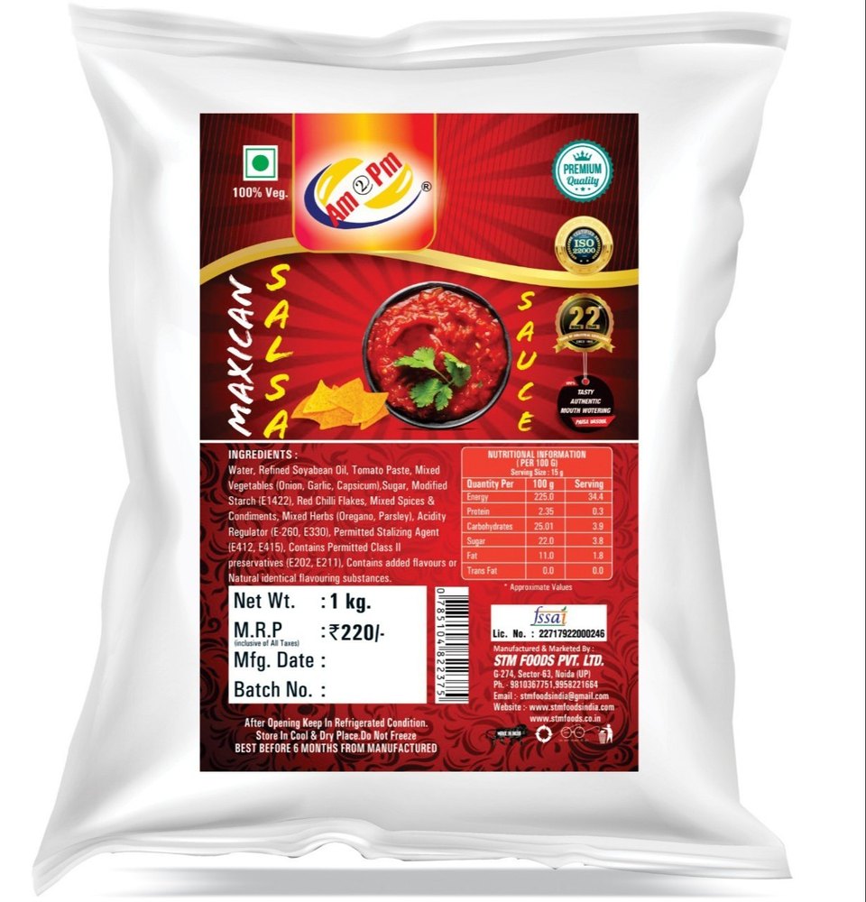 Salsa Sauce, Packaging Type: Pouch
