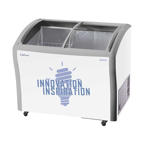 White Glass Top Ice Cream Gelato Scooping Cabinets