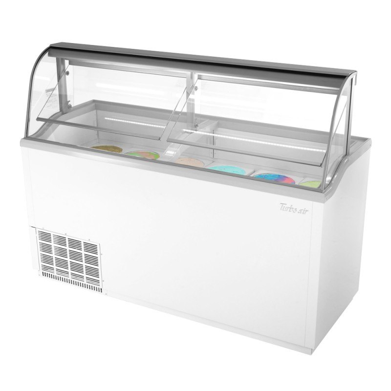 Glass Top Stainless Steel Ice Cream Storage Cabinet, 48x24x34 Inch