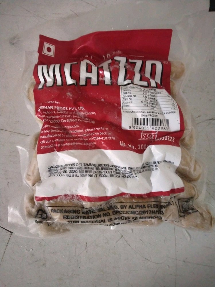 Meatzza Frozen Chicken Cocktail Sausage, Packaging Size: 500 Gm